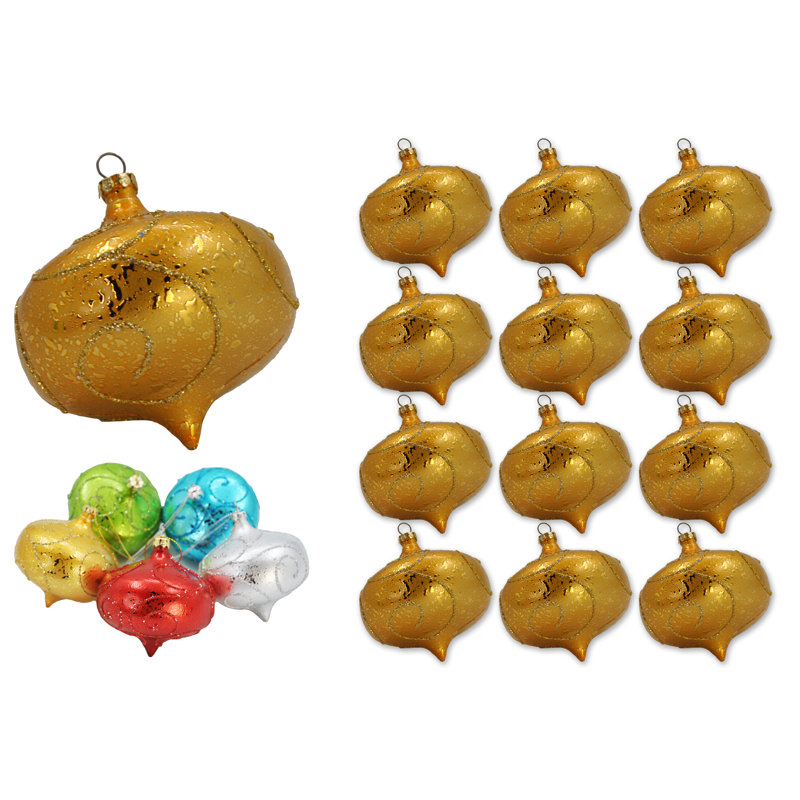 Onion-Shaped Ornament Set, Gold