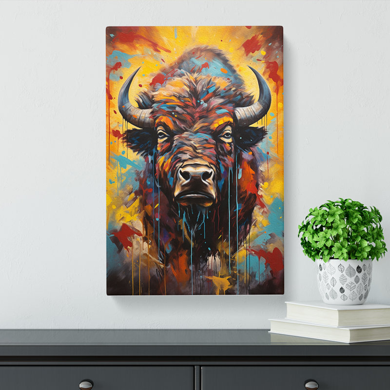 Buffalo Hard Edge - Wrapped Canvas, 50cm H x 35cm W x 3cm D