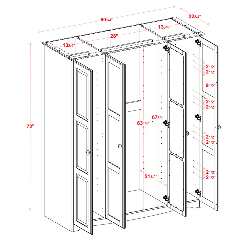 Armoire-penderie 100% bois massif Arieyana, Café