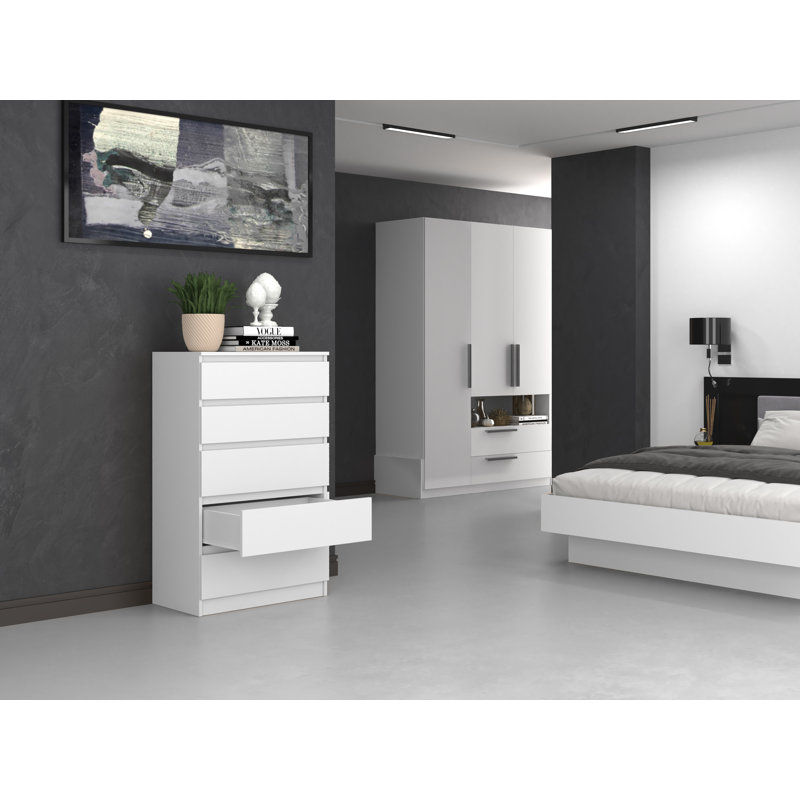 Tonya 5 Drawer 70cm Chest of Drawers, White