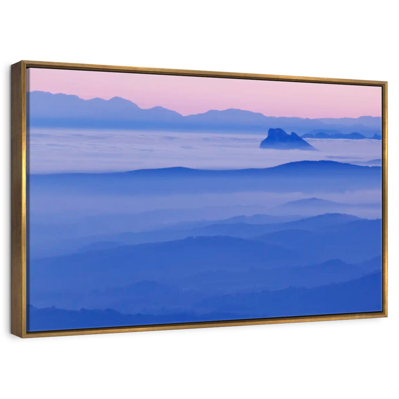 Mountain Cloudscape, Floating Frame Gold, 40" X 27"