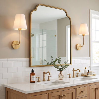 Ensemble de deux appliques murales à pile sans fil dorées avec télécommande et 3 ampoules magnétiques à température de couleur à intensité variable, lampe murale rechargeable sans fil pour le salon Gold