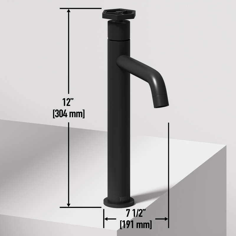Robinet de lavabo vasque à poignée simple H 12 po Ruxton, Noir mat