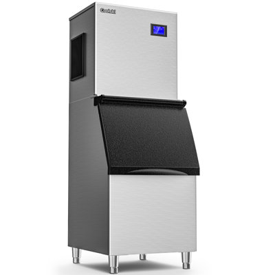 22'' Wide Commercial Ice Maker Machine 500Lbs/Day, Large Industrial Ice Machine With Storage Bin, Etl Approved, Ice Ready In 5-15 Minutes, Perfect For Restaurants And Bars, Stainless Steel
