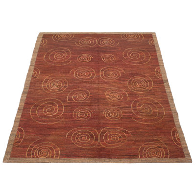 Natural Burgundy Tapestry Kilim 5'5" x 7'1"