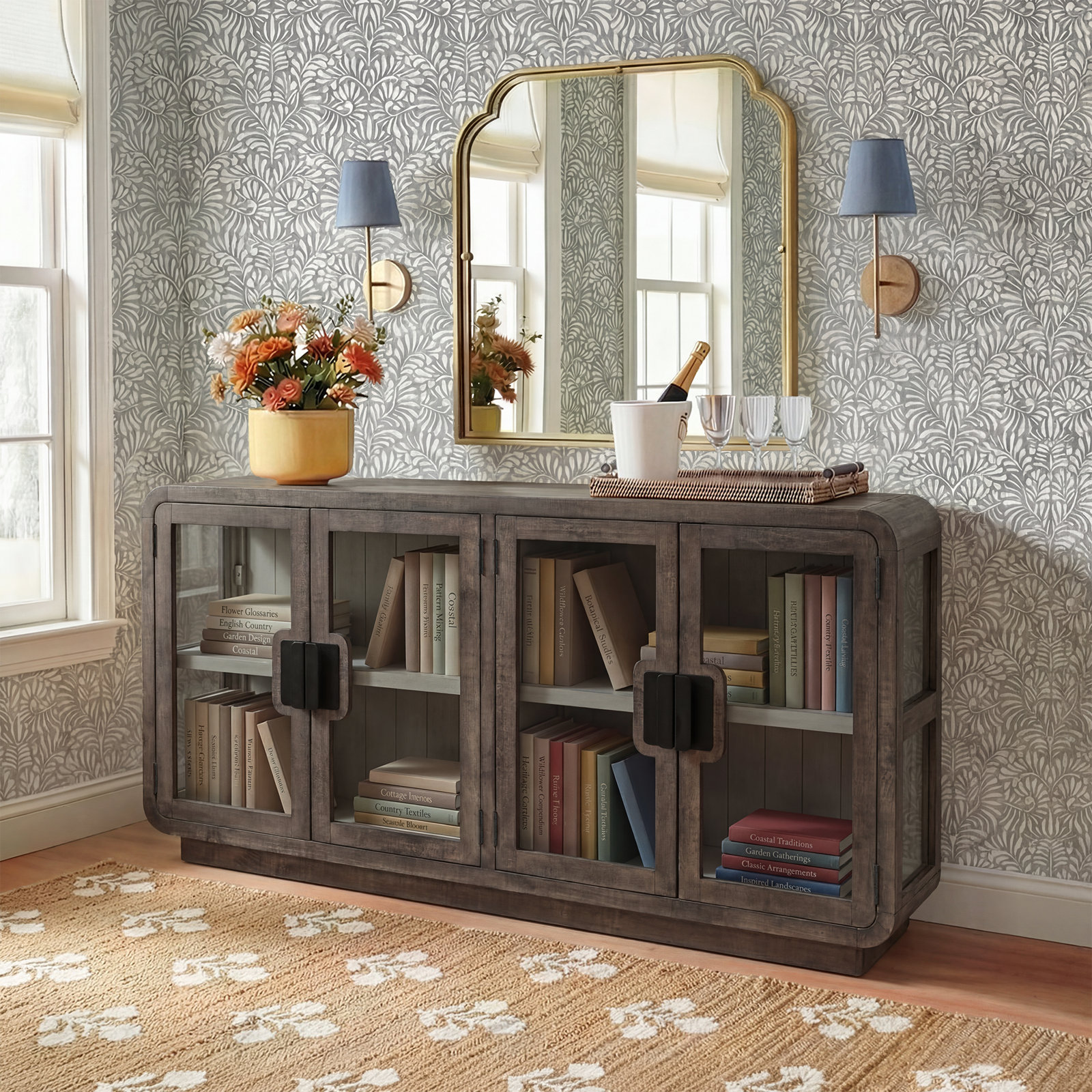 German 70'' Solid Wood Sideboard