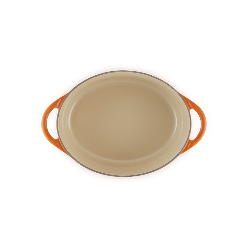 Le Creuset Enameled Cast Iron Traditional Oval Doufeu , 7.25 Qt. - Oyster, Orange