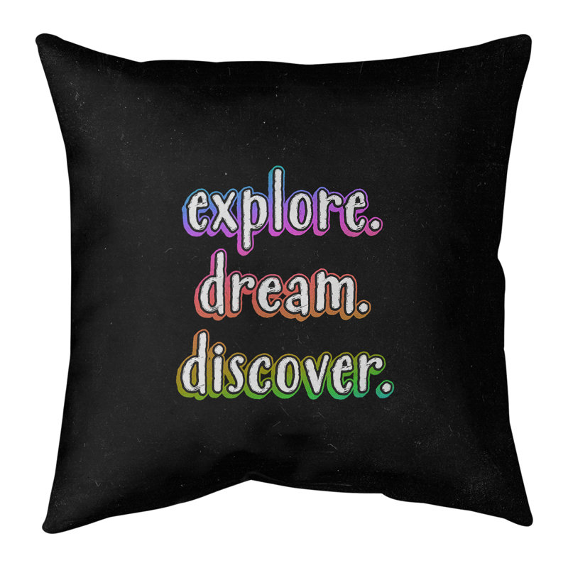 Coussin décoratif Explore Explore Dream, 14 po x 14 po, Arc-en-ciel, Mélange de duvet