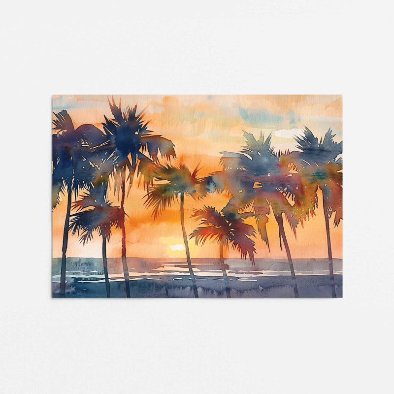 «Golden Hour Palms», impression roulée, H 8 po x l 10 po