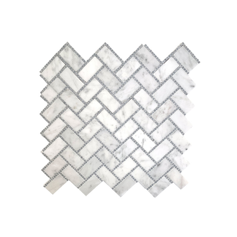 Carreau de mosaïque pour mur et plancher en marbre 1 po x 2 po Horringbone