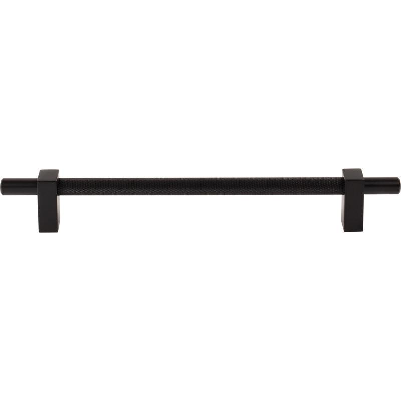 Larkin 3 Knurled Center Bar Pull, Matte Black, 12"