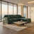 Gris anthracite, velours vert est en rupture de stock