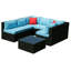 Ensemble de canapé modulaire en U 5 pièces avec coussins 5 pièces-1265058094