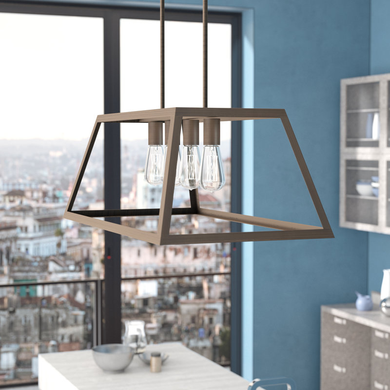 Luminaire suspendu linéaire à 4 lumières pour îlot de cuisine Mangonia