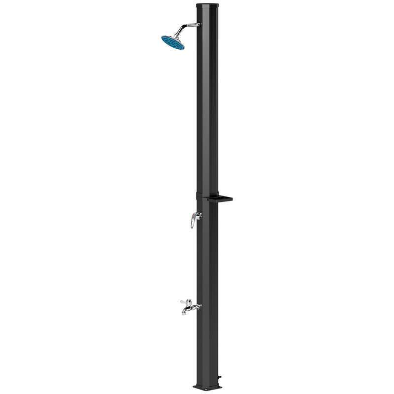 Douche solaire chauffée de 35 litres (9,2 gallons), douche extérieure de 2,16 m (7,1 pieds) pour piscine, jardin ou plage