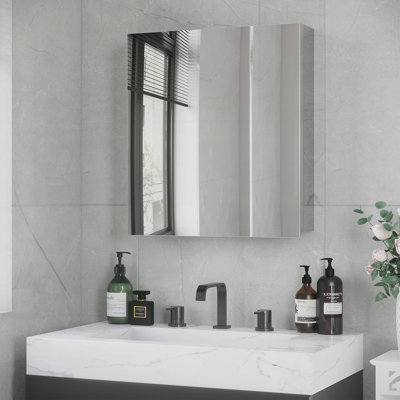 Miroir de salle de bain avec tablettes de rangement, armoire murale de salle de bain
