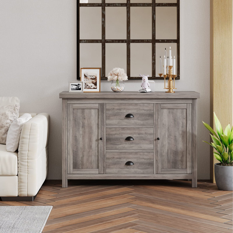 Buffet avec 3 tiroirs et 2 portes en bois