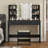 Engelsman Vanity Set with 10 LED Light Bulbs Christmas Gifts, with 2 Drawers, 6 Storage Shelves & Cushioned Stool-537532968
