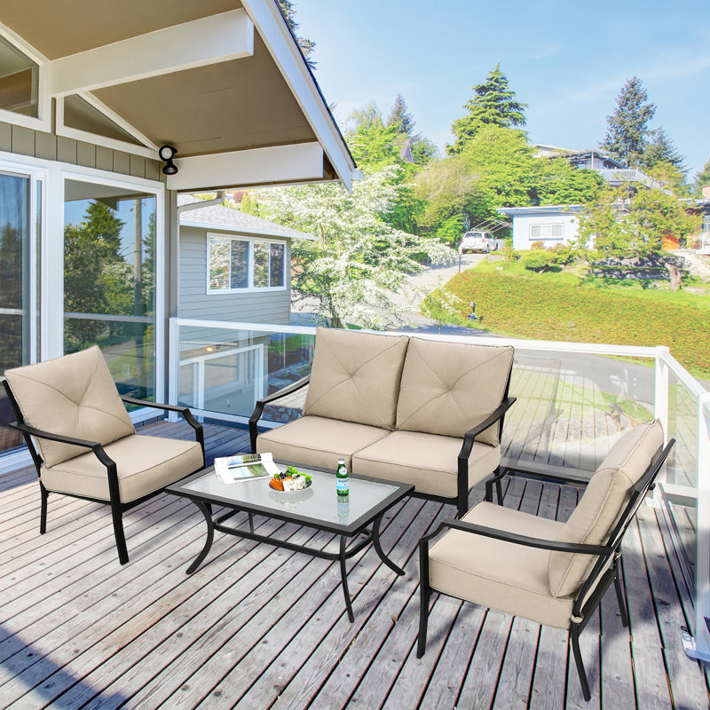 4 - Person Patio Conversation Set with Cushions