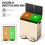  2 x 20L Dual Rubbish Bin Pedal Bin for Recycling and Waste, Gold Tone-113050692