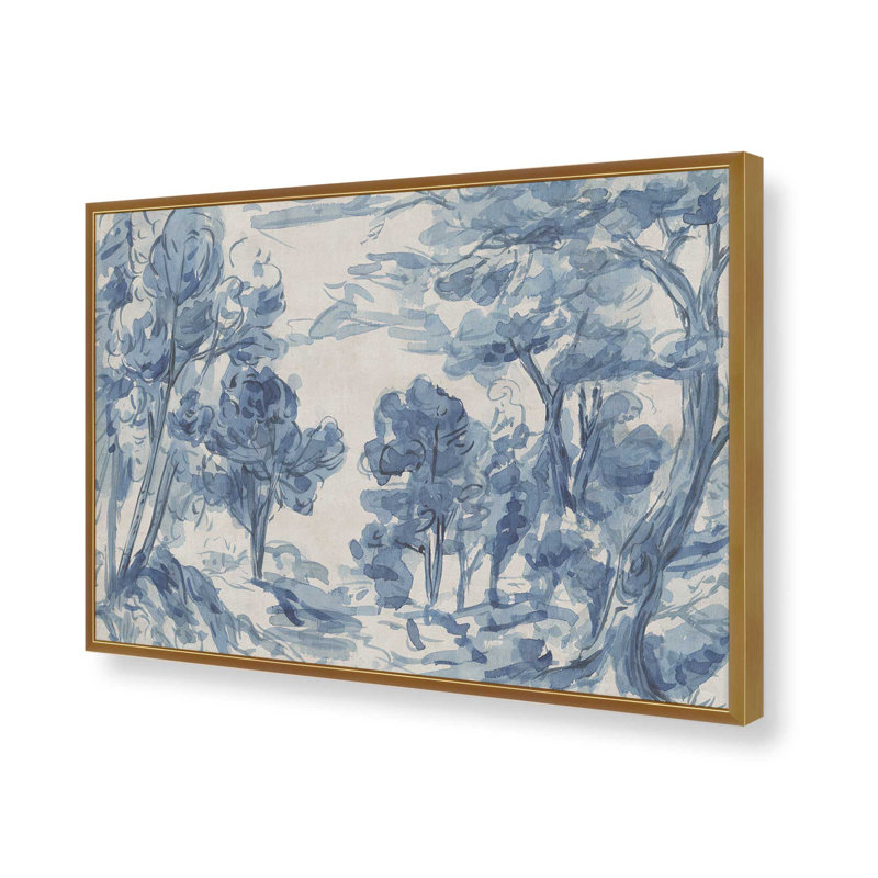 «Azure Wilderness I» par Melissa Wang, reproduction d'art, Reproduction encadrée d'une seule photo sans pass, Brun
