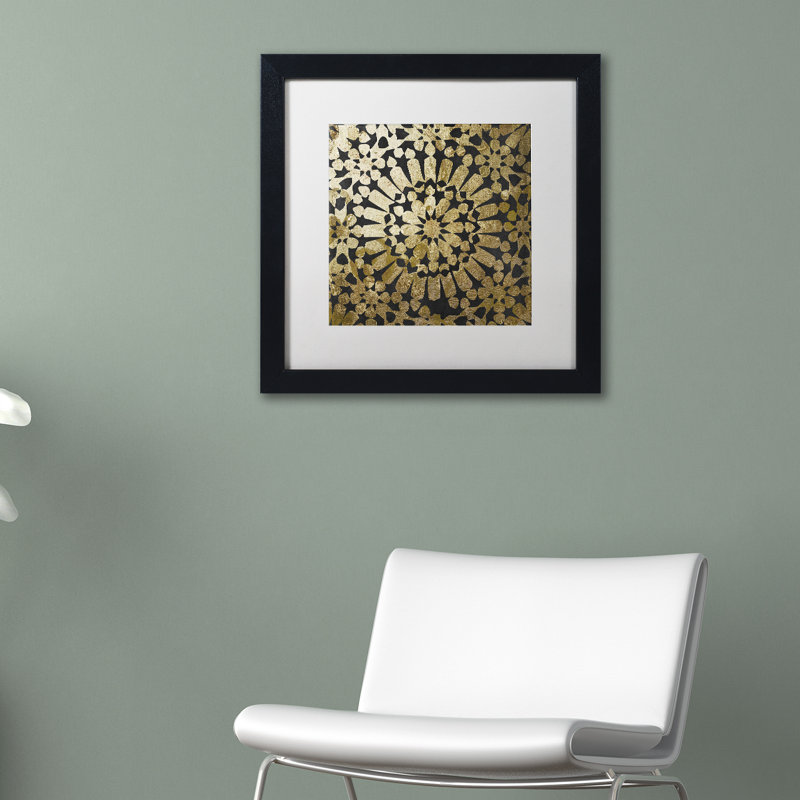 «Jadaya Moroccan Gold III» par Color Bakery, impression encadrée, Noir, H 16 po x l 16 po x P 0,5 po