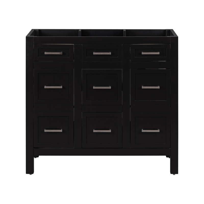 [Cabinet Only] 36" Black Bathroom Vanity(Sink not included), Noir, noir, noir, noir