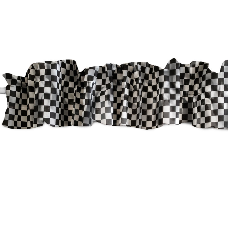 Cantonnière à carreaux à imprimé damier, L 58 po x L 5 po