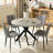 43.4 Inch Round Dining Table Set For 4, Mid Century Modern Small Coffee Set For Dining Room Kitchen Apartment-539503432-539503435