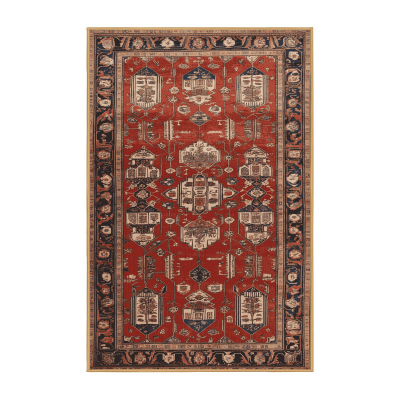 Tapis brun lavable à la machine, Rectangle de 5 pi x 8 pi