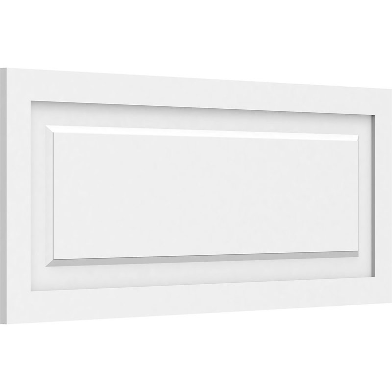 Panneau mural Harrison 3D en blanc, H 16 po x l 38 po x P 0,63 po