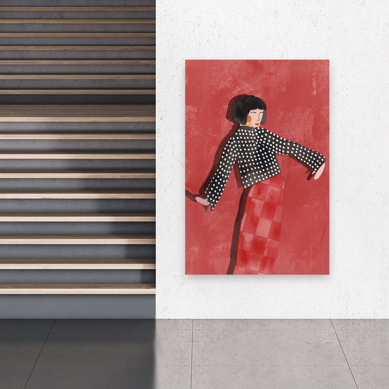 Art mural moderne dansant rouge