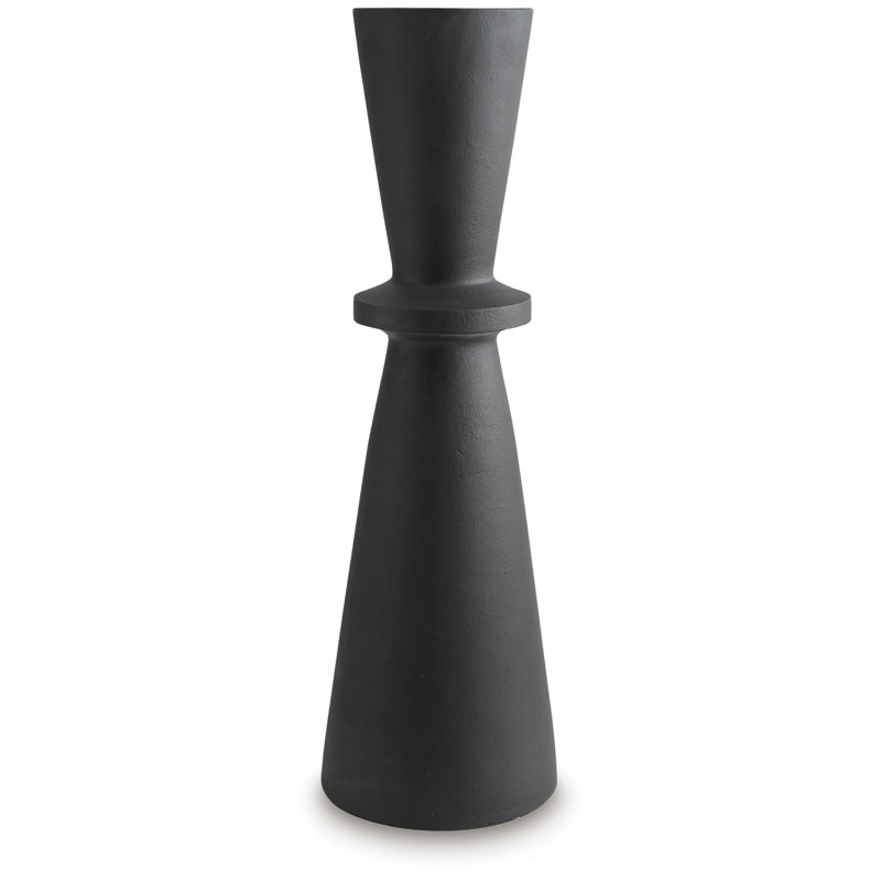 Black Hourglass Textured Plastic Floor Vase