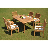 Devante Outdoor 7 - Piece Teak Dining Set