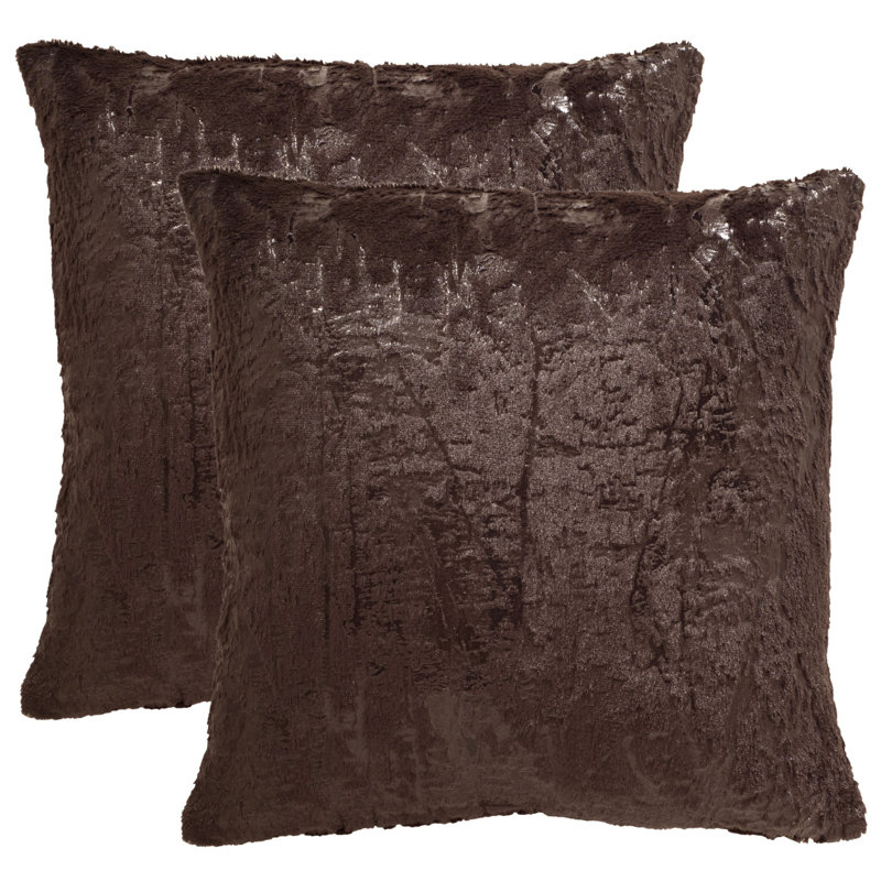 Feather Throw Pillow, 20" x 20", Truffle