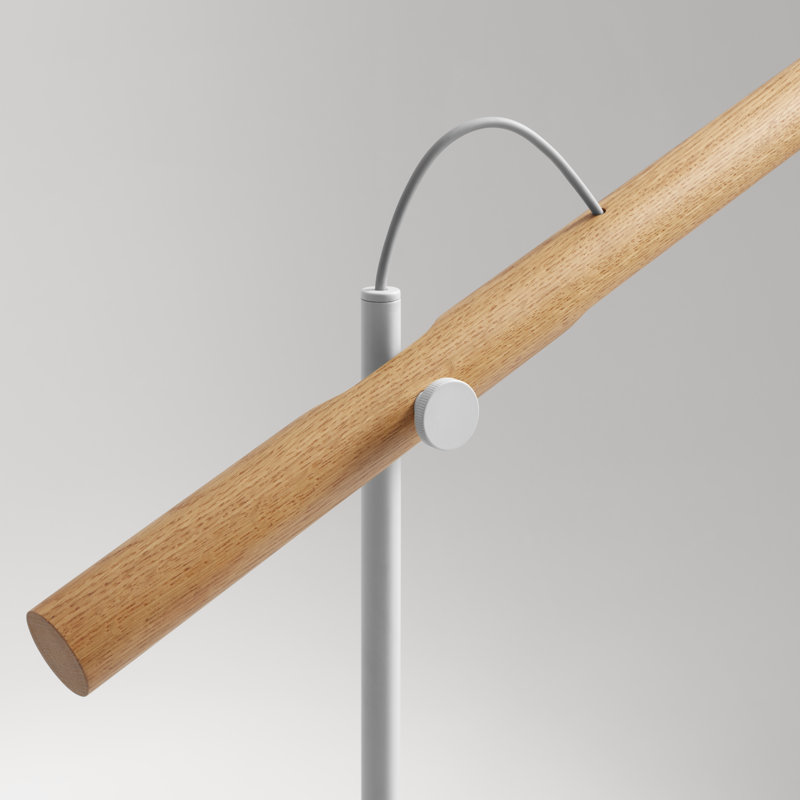 Type A LED Desk Table Lamp, White Oak, White