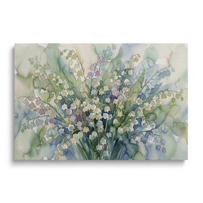  Watercolor Lily of the Valley Painting Print on Canvas - 20x30"