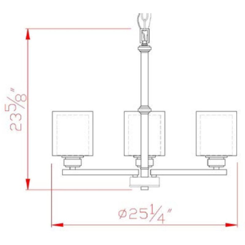 Aitkens 3 - Light Dimmable Classic / Traditional Chandelier