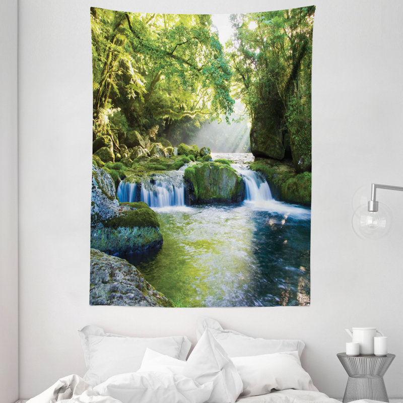 Tapisserie en polyester feuillage jungle, H 80 po x l 60 po