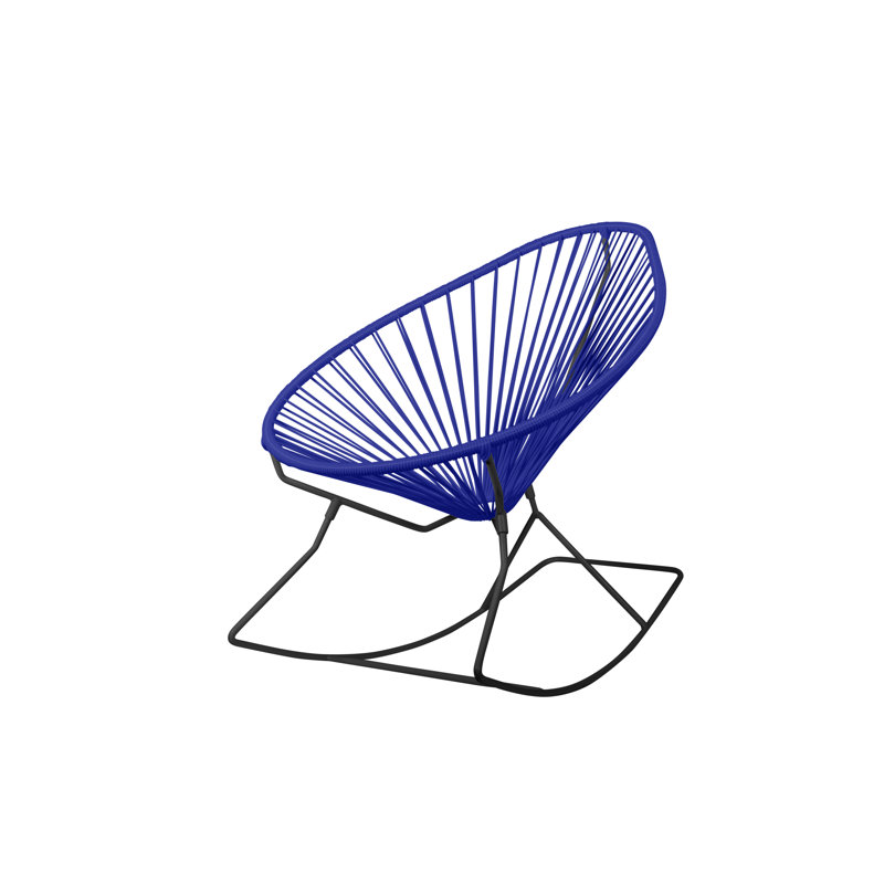Chaise berçante intérieure / extérieure Acapulco, Bleu profond / noir