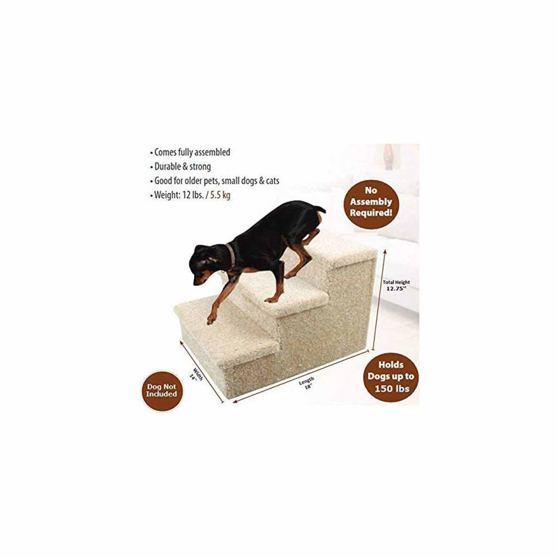 Escalier pour animaux 3 marches Edwa, Beige