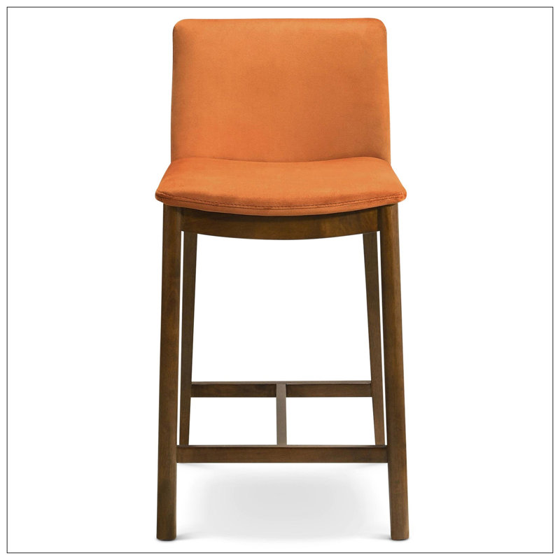 Vimala Upholstered Counter Stool, Orange