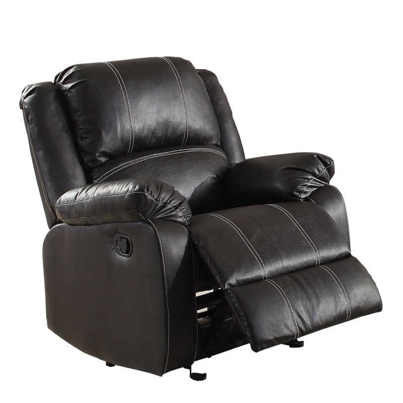 Palmyra Motion Rocker Recliner In Synthetic Leather, Black