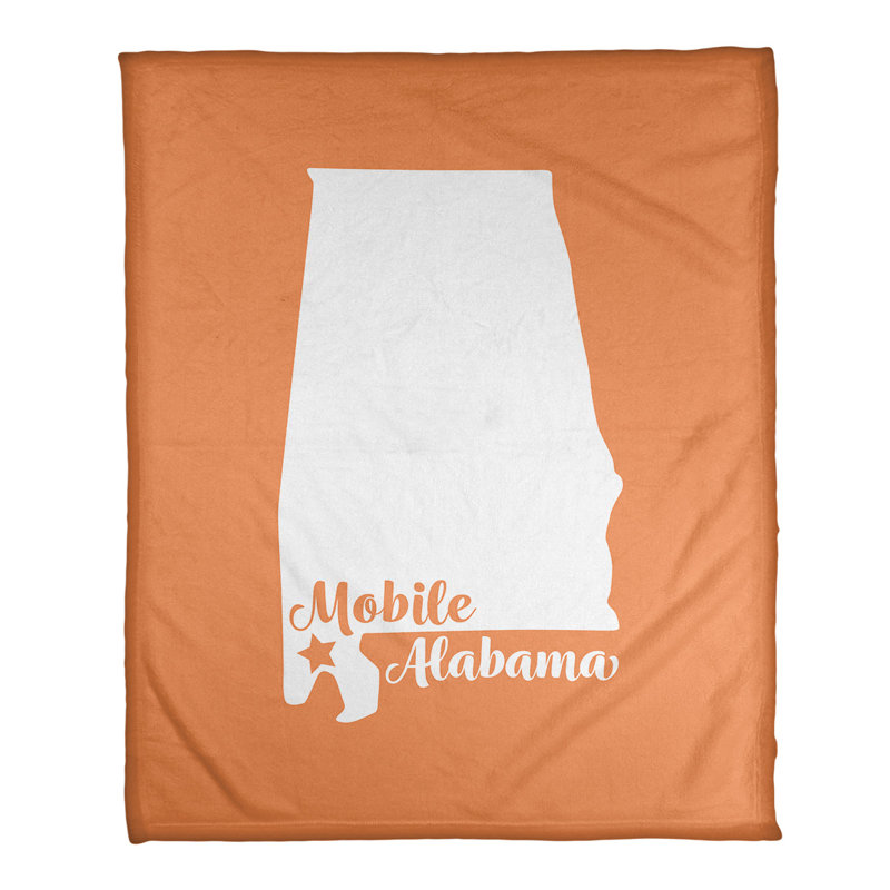 Jeté polaire de l’alabama mobile, Orange, l 52,5 po x L 62,5 po