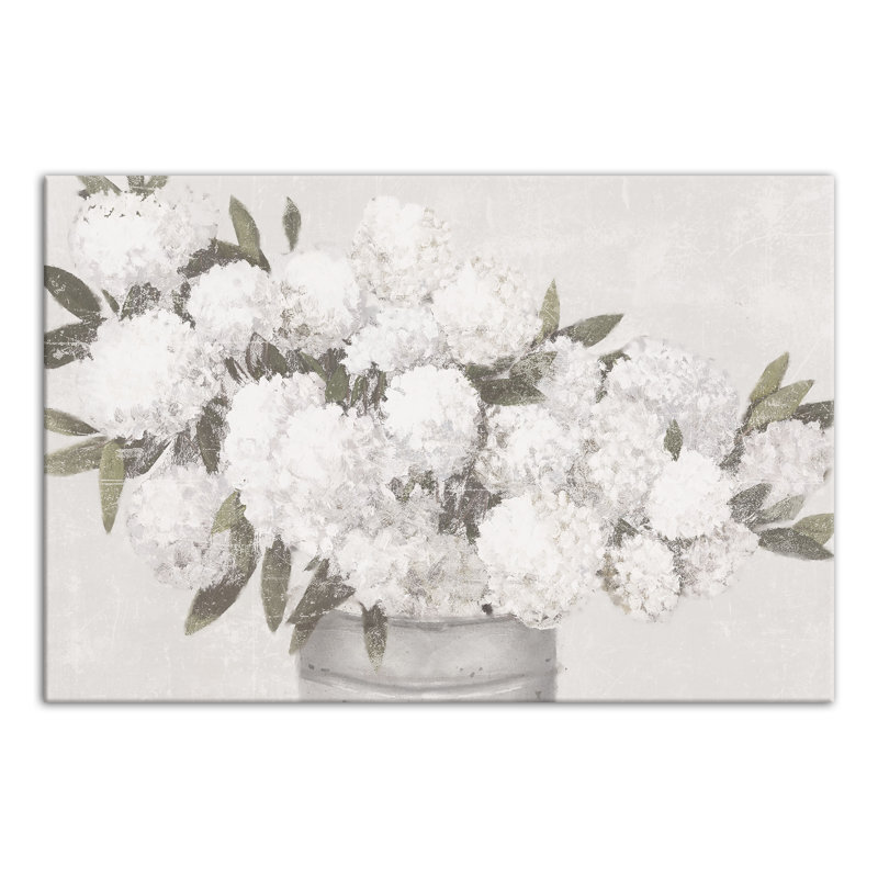 Gris hortensias délavés - impression sur toile tendue