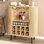 Armoire à vin cannelée 28 "avec support à 8 grilles, armoire à vin moderne avec tablettes réglables à 5 niveaux