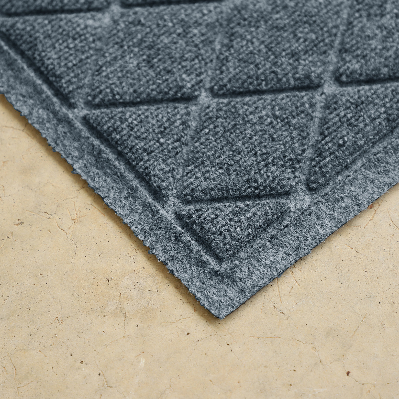WaterHog Non-Slip Indoor/Outdoor Doormat, Bluestone, Semi-Circle 24" x 39"