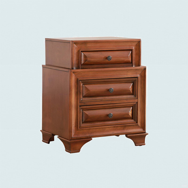 Charming Oak Nightstand With Curved Fronts