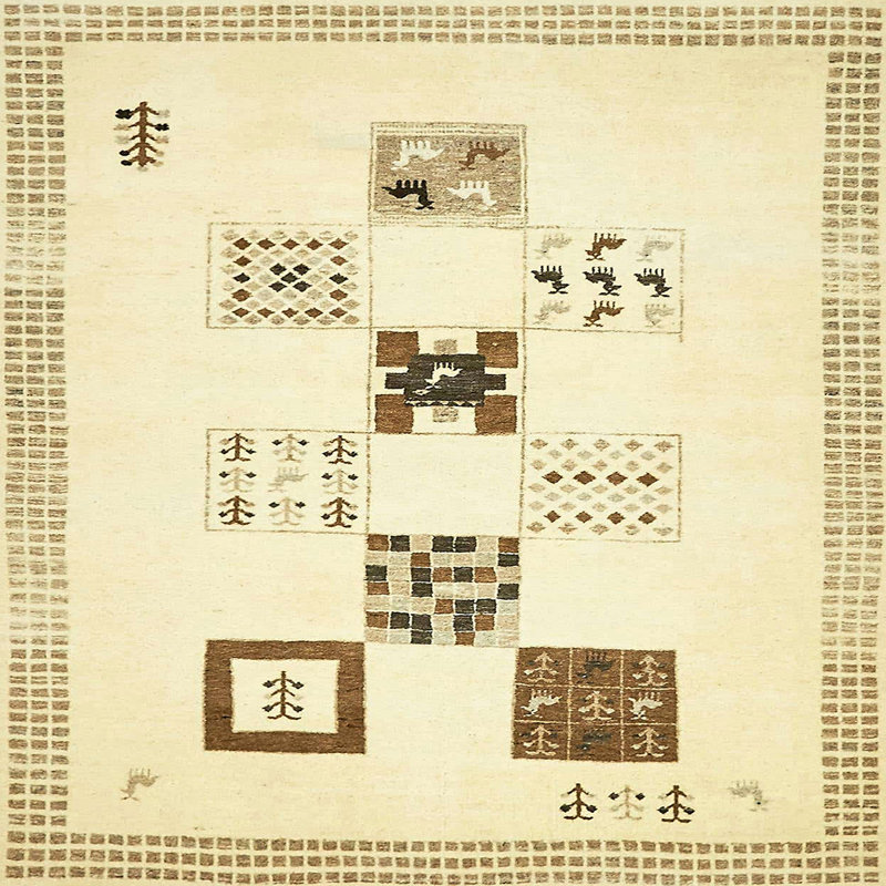 Tapis abstrait moderne 140, Carré 5 pi