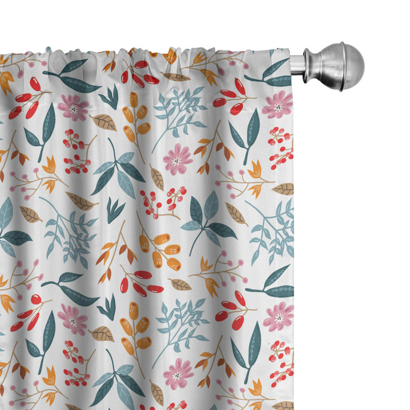 Panneau coulissant floral semi-diaphane avec passe-tringle, 28 po x 84 po